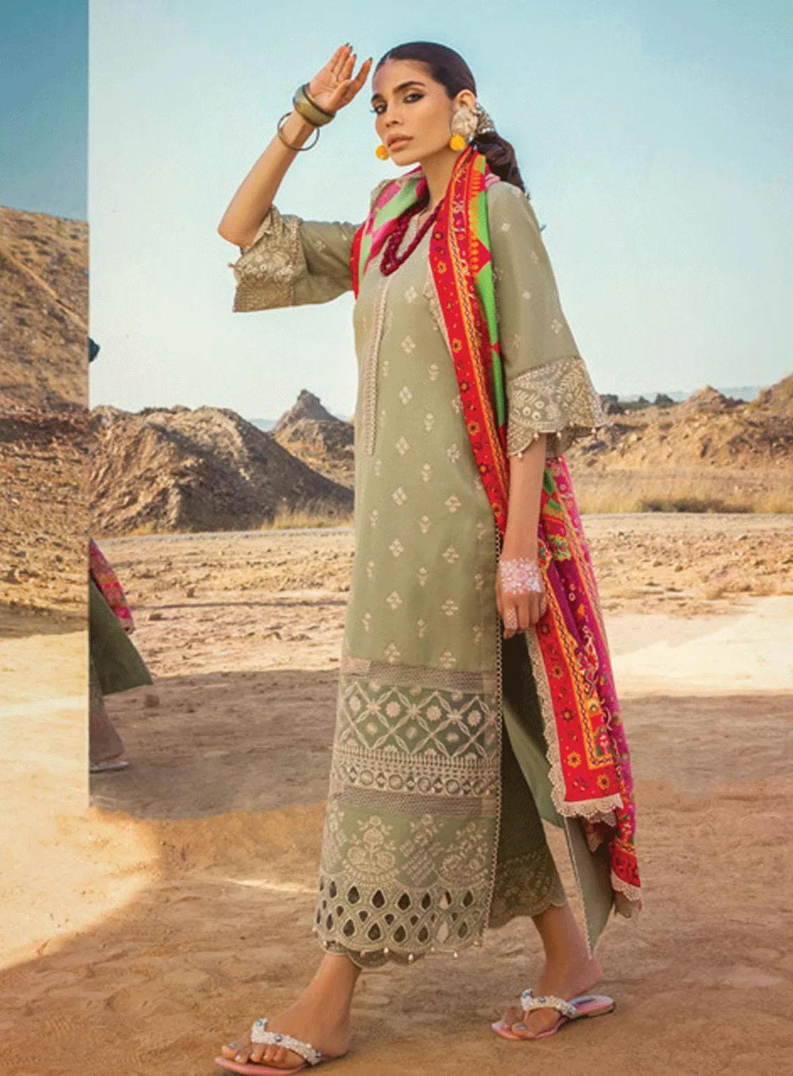 Zainab Chottani Embroidered Lawn Unstitched 3 Piece Suit - ZC23CL 10B LAALEN