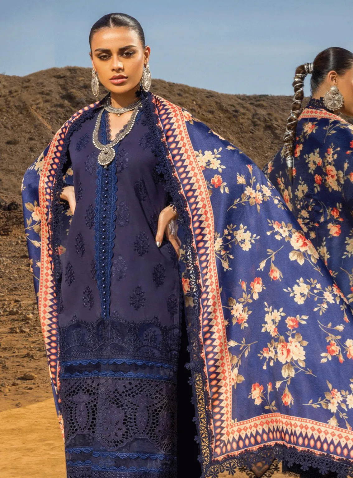 Zainab Chottani Embroidered Lawn Unstitched 3 Piece Suit - ZC23CL 9B MAAH EKAAN